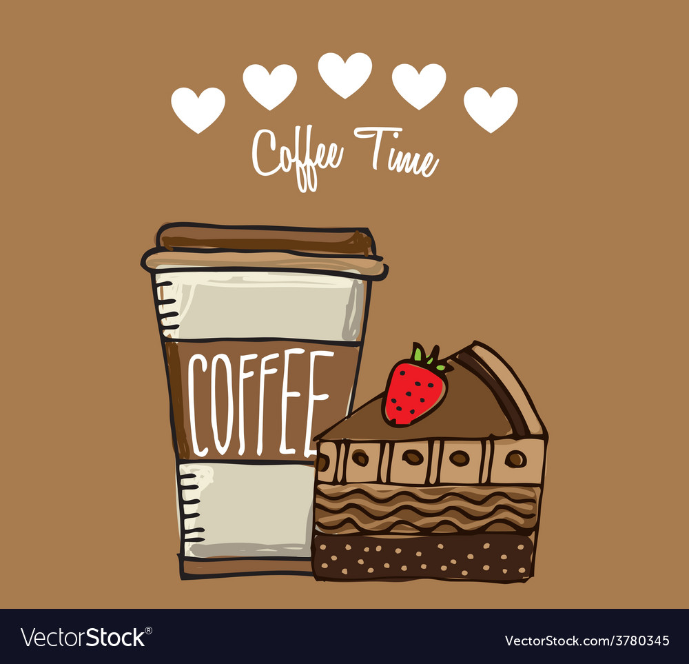 Coffee time Royalty Free Vector Image - VectorStock