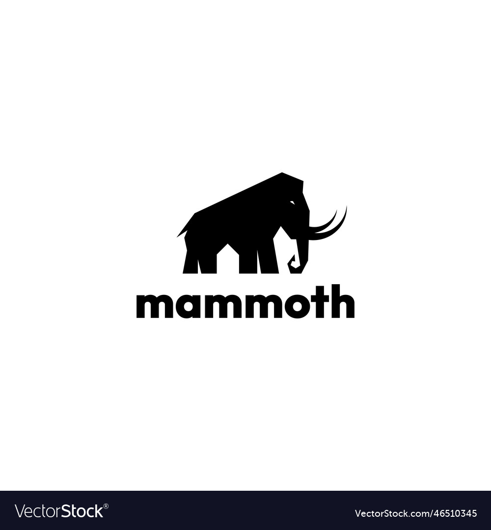 Creative mammoth logo design Royalty Free Vector Image