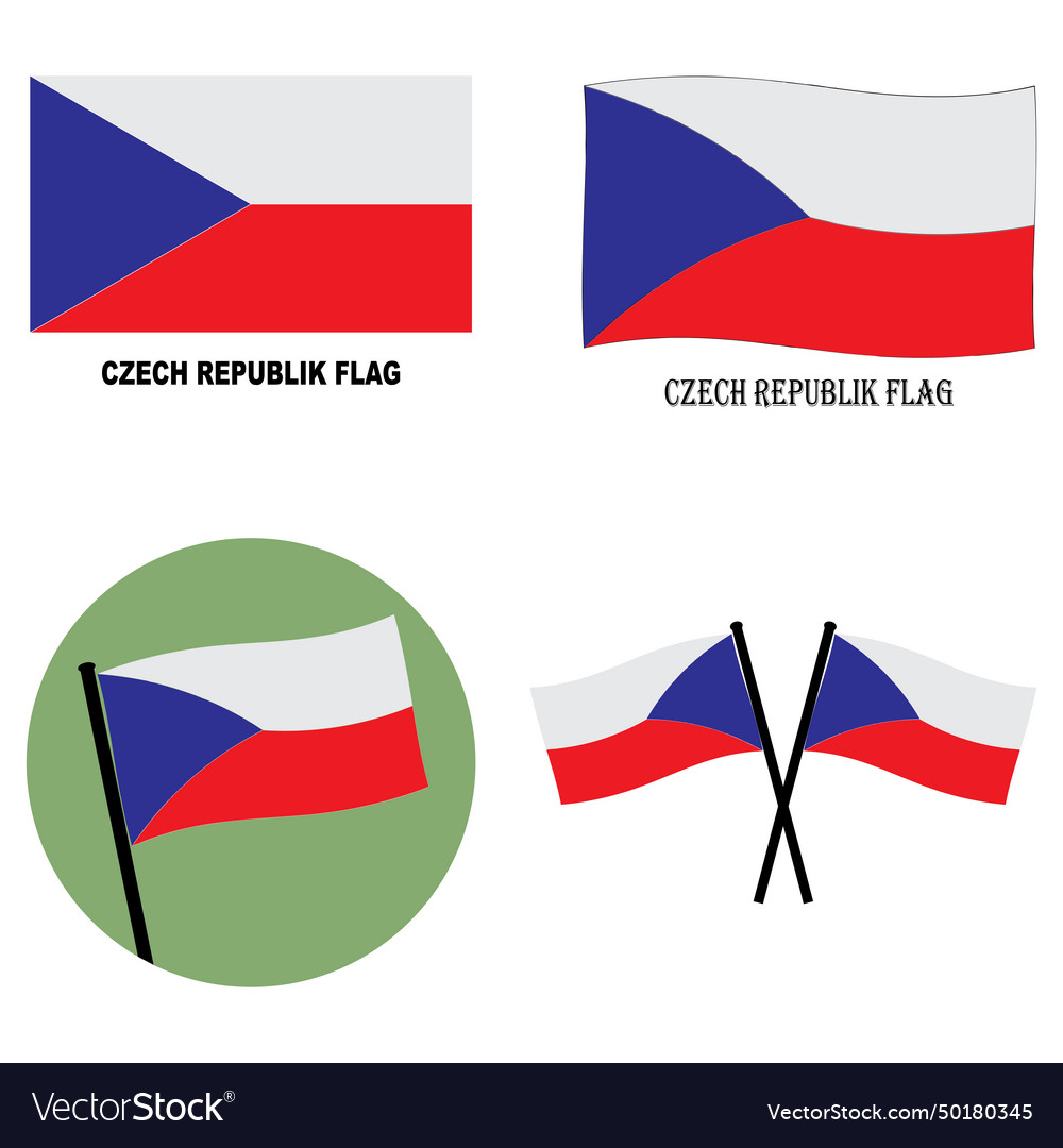 Czech flag icon Royalty Free Vector Image - VectorStock