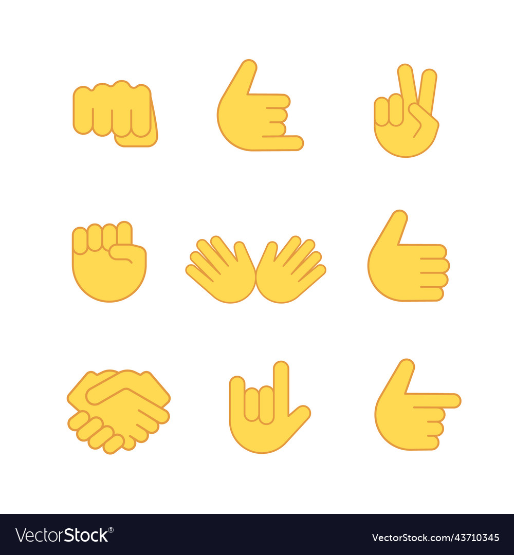 Emoji hand fist emoticon thumb handshake icon Vector Image