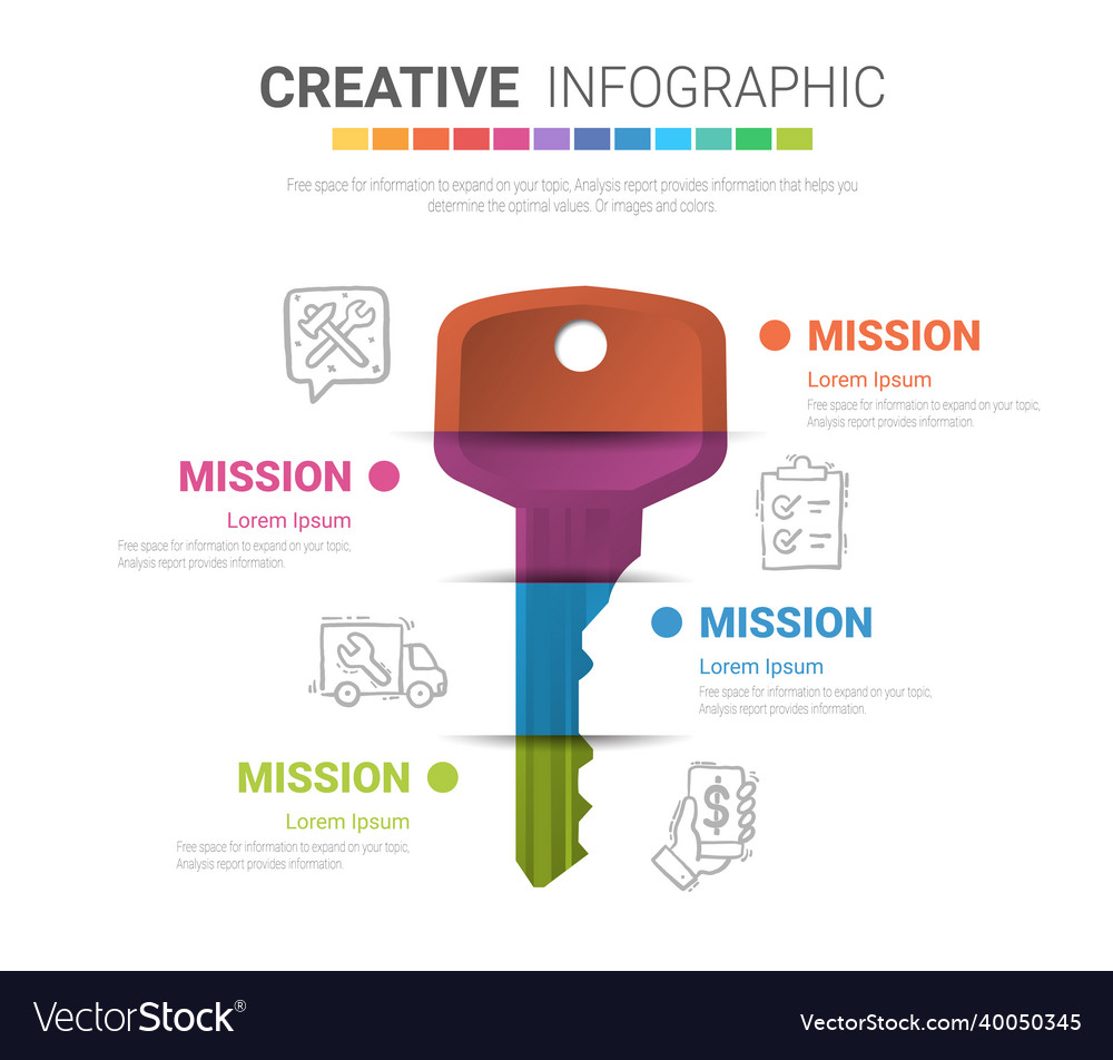 Key elements infographics design for presentation Vector Image