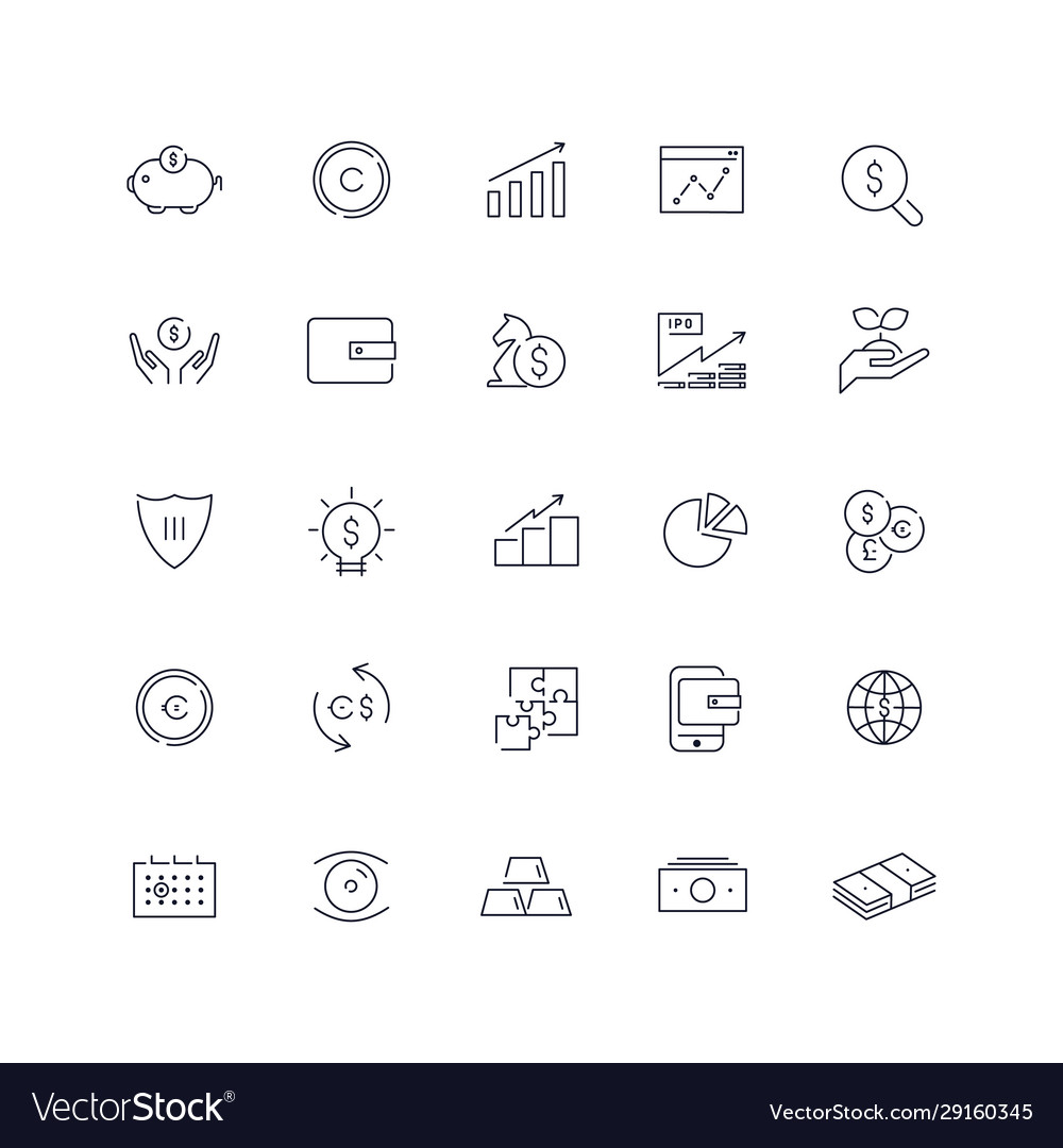 Line icons set investment pack batch