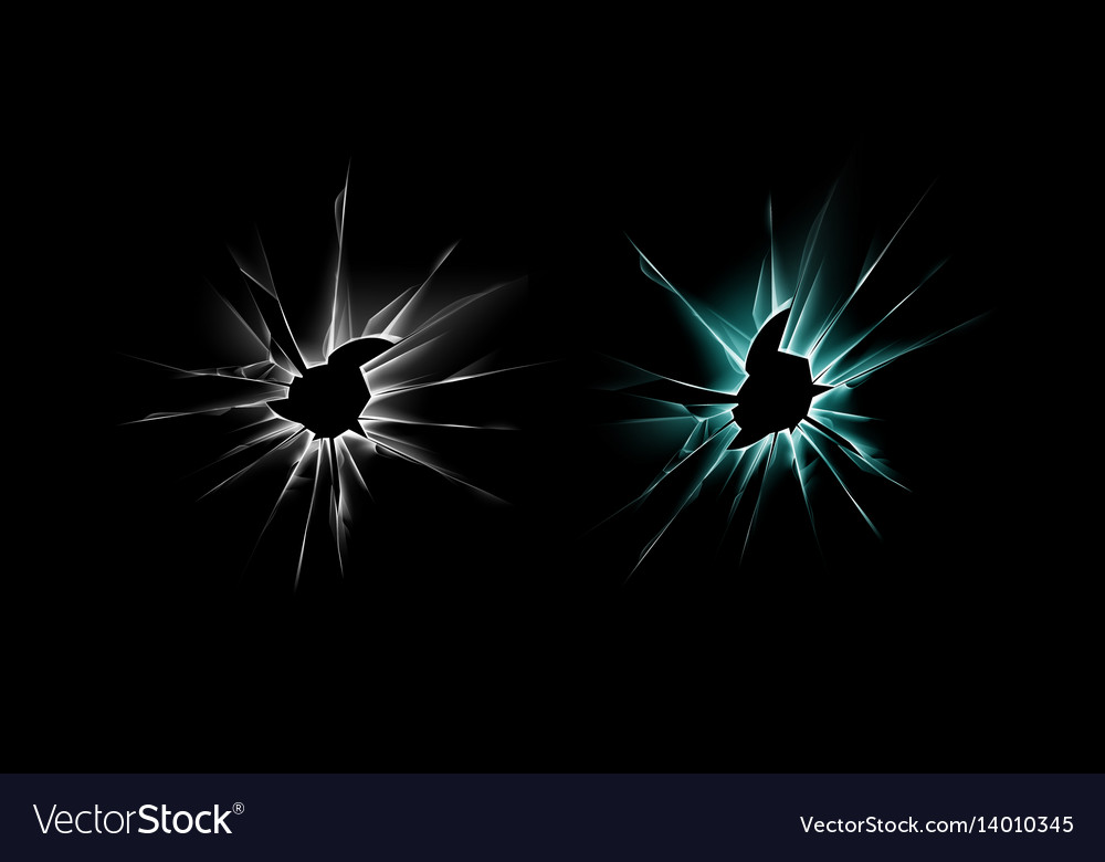 Set of crack glass window with sharp edges Vector Image