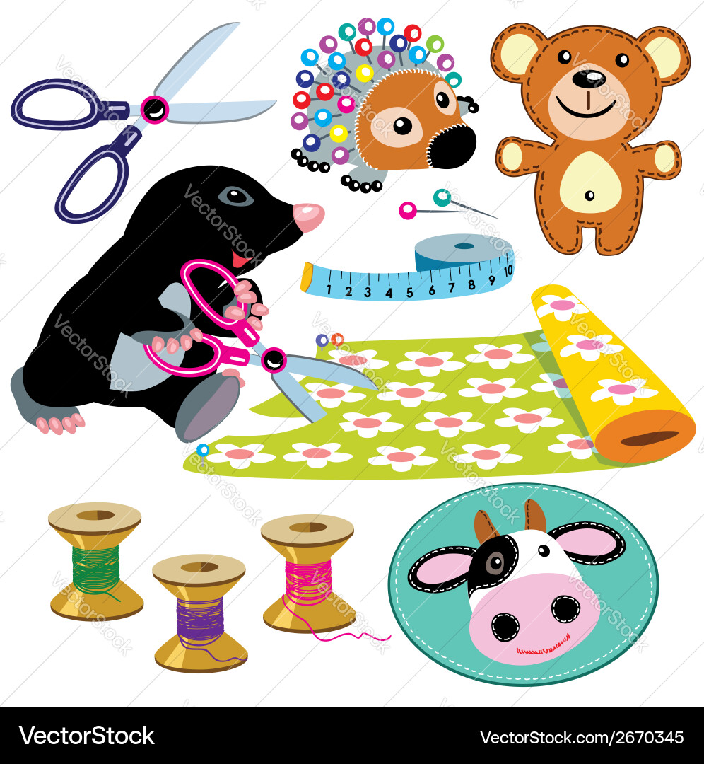 Sewing set Royalty Free Vector Image - VectorStock