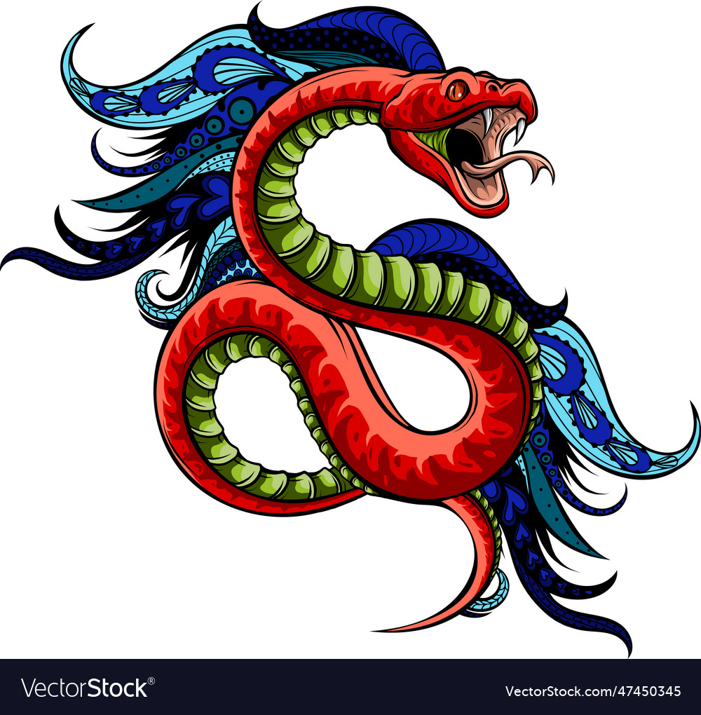 Viper snake with mandala Royalty Free Vector Image