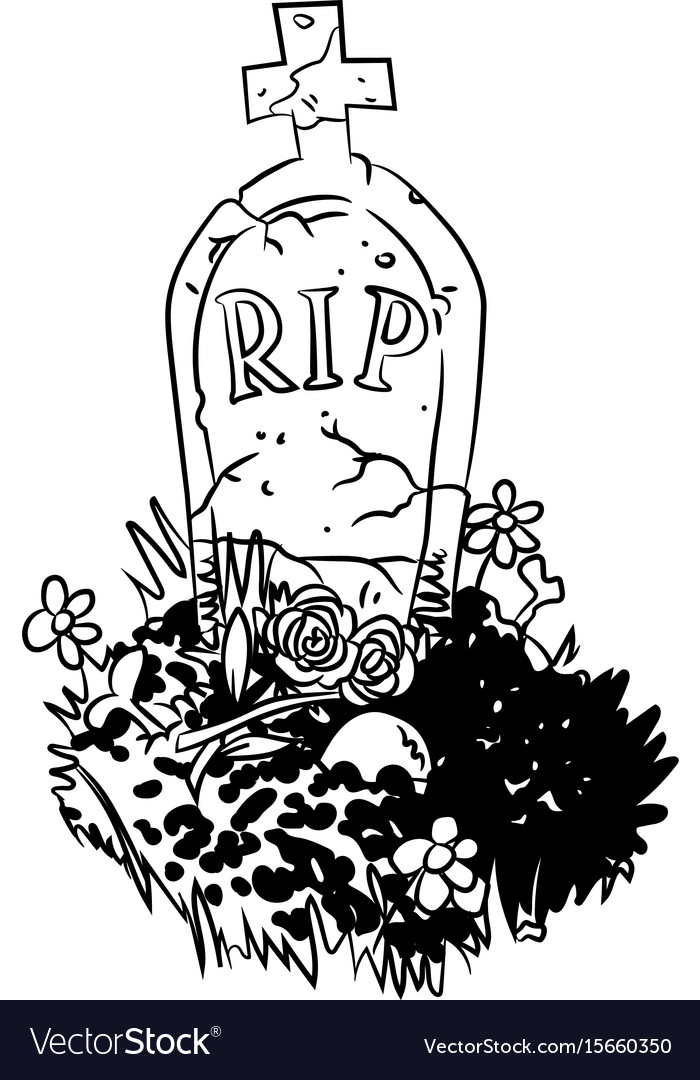 Cartoon image of grave Royalty Free Vector Image