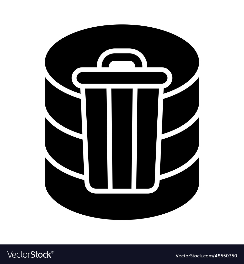 Delete data glyph icon for personal Royalty Free Vector