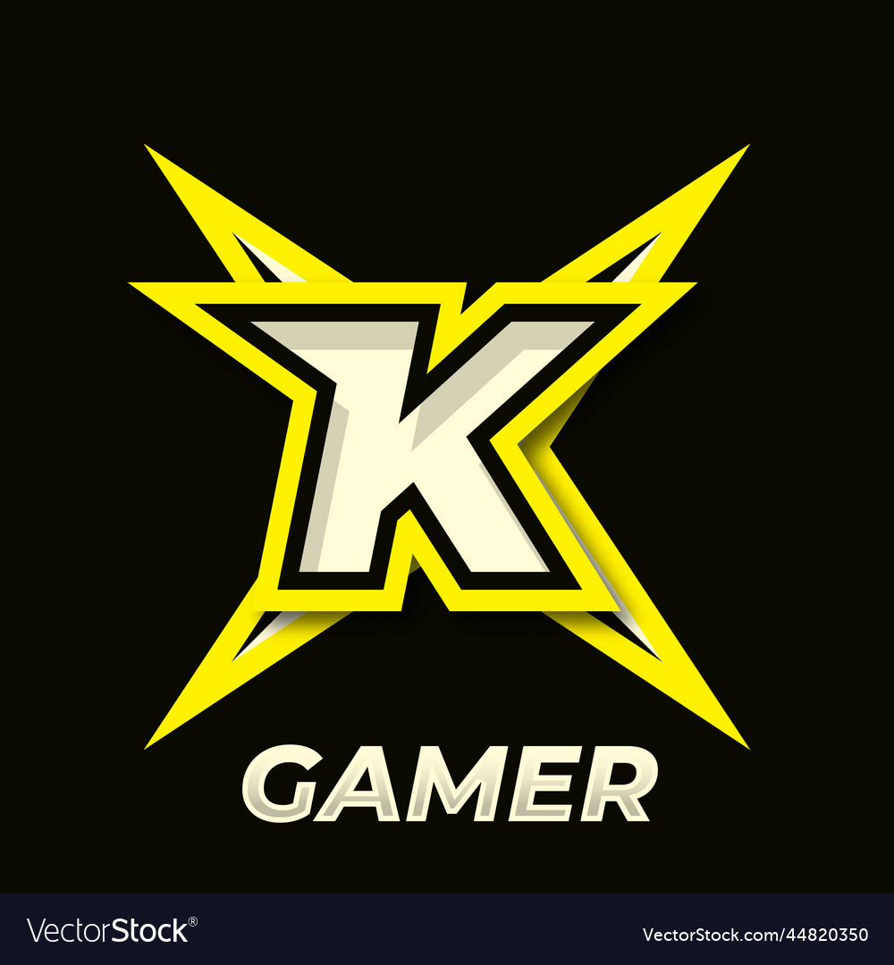 Initial K Simple Esport Logo Design Element Gamer Vector Image