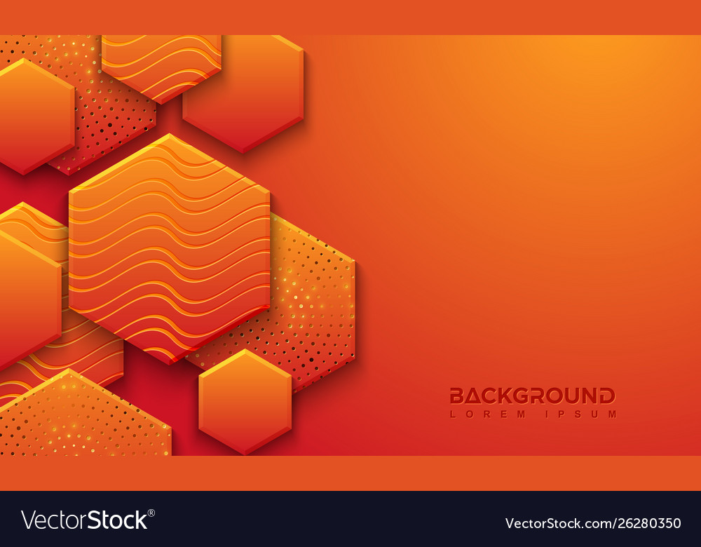 Textured orange background design in 3d style Vector Image