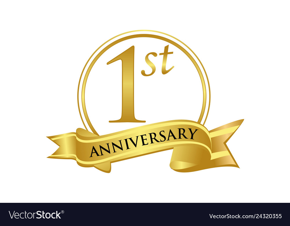 1st Years Anniversary Logo, Vector Design Birthday Celebration With  Colorful Geometric, Circles And Balloons Isolated On White Background.  Royalty Free SVG, Cliparts, Vectors, and Stock Illustration. Image  148347358.