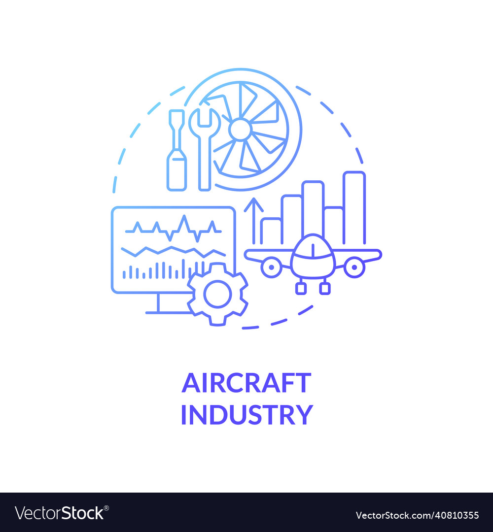 Aircraft industry blue gradient concept icon Vector Image