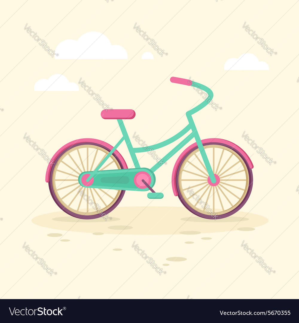 Colorful flat elegant bicycle