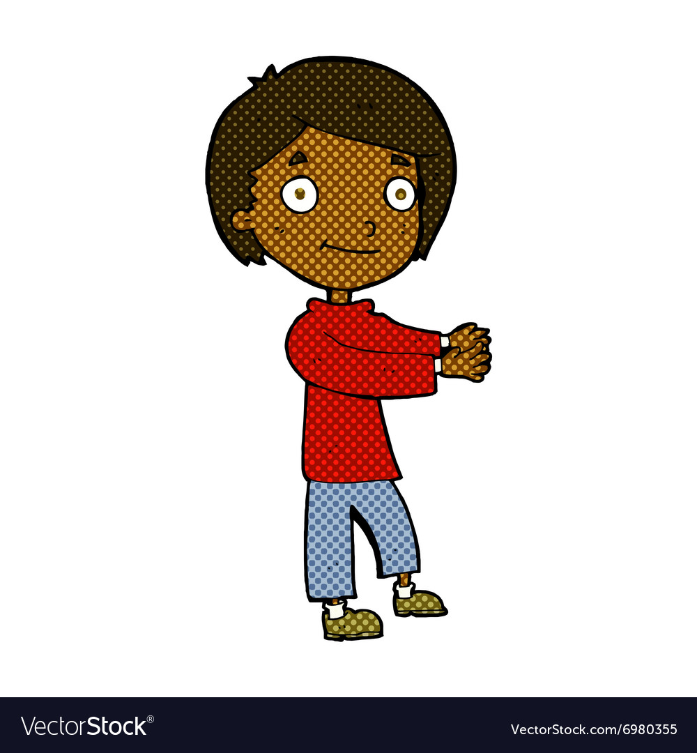 Comic Cartoon Happy Boy Royalty Free Vector Image 4849