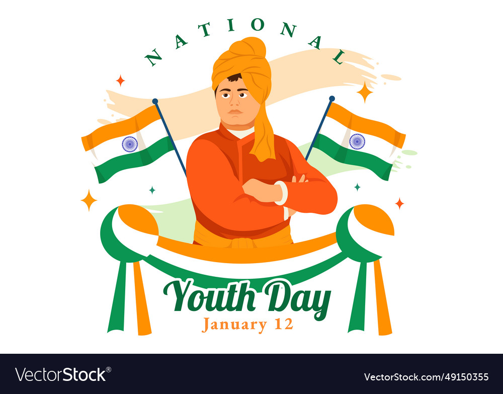 Happy international youth day of india Royalty Free Vector
