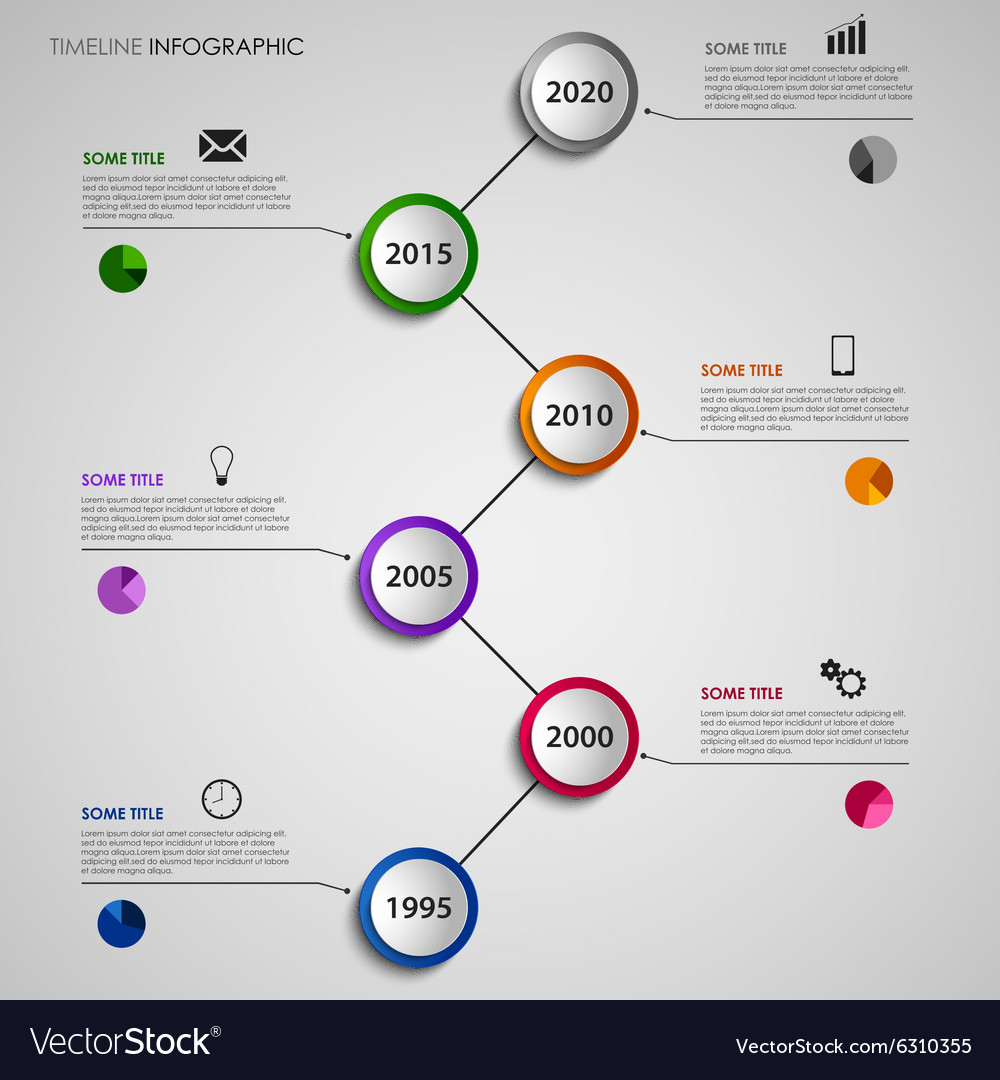 Time line info graphic abstract with colorful Vector Image