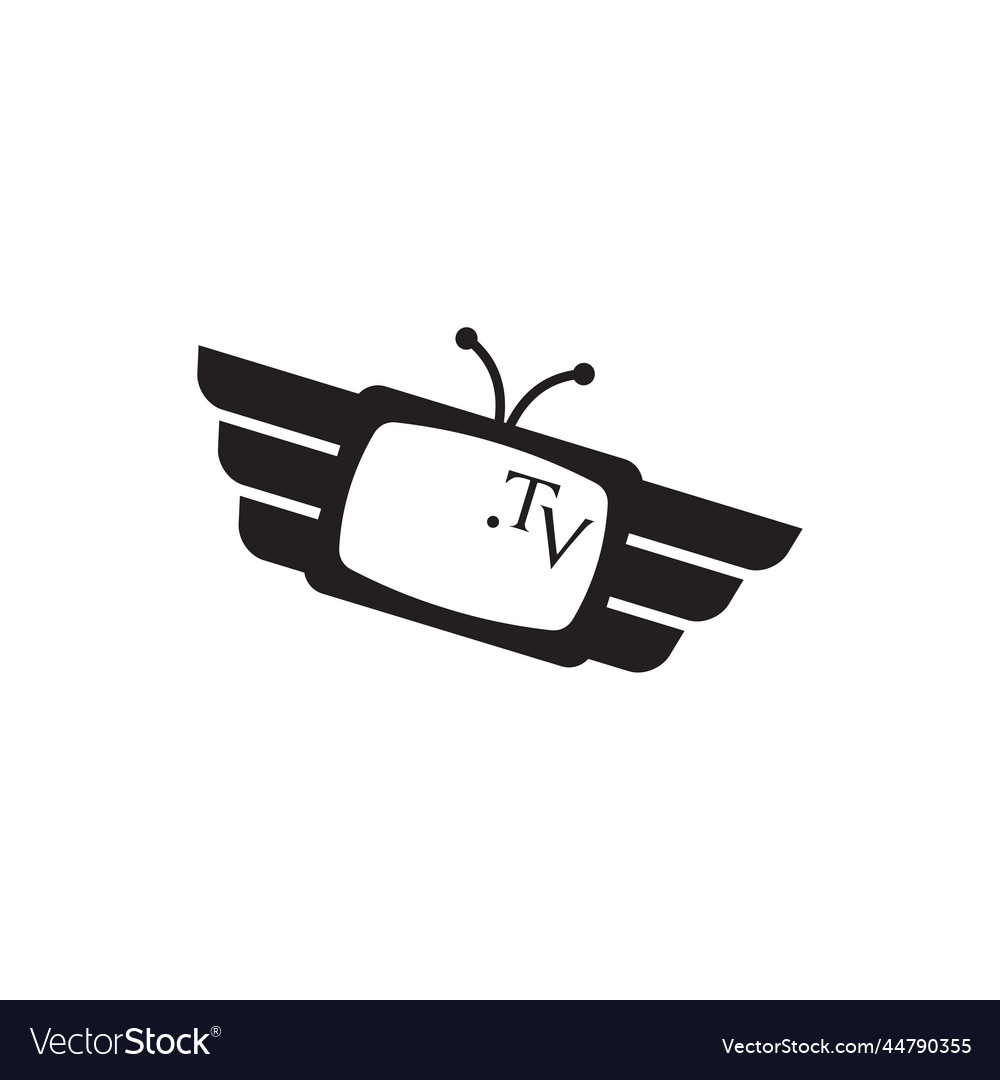 Tv Channel Wings Logo Design Royalty Free Vector Image