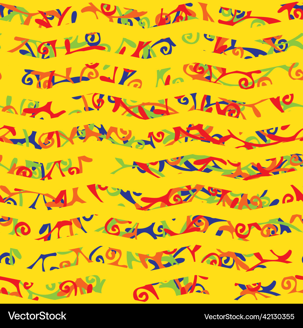 Yellow abstract striped seamless pattern Vector Image