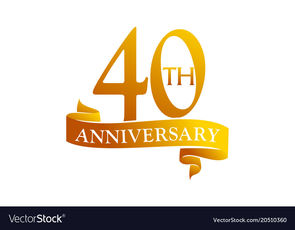 40 year ribbon anniversary Royalty Free Vector Image