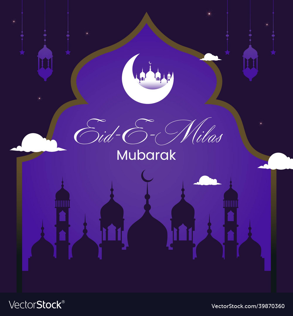 Banner design of eid-e-milad mubarak Royalty Free Vector