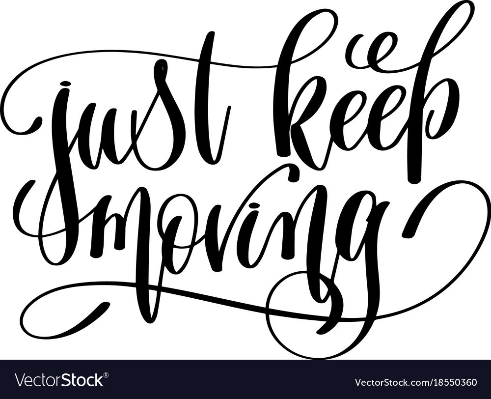 Hand Lettering Just Go Motivational Quotes: vector de stock (libre