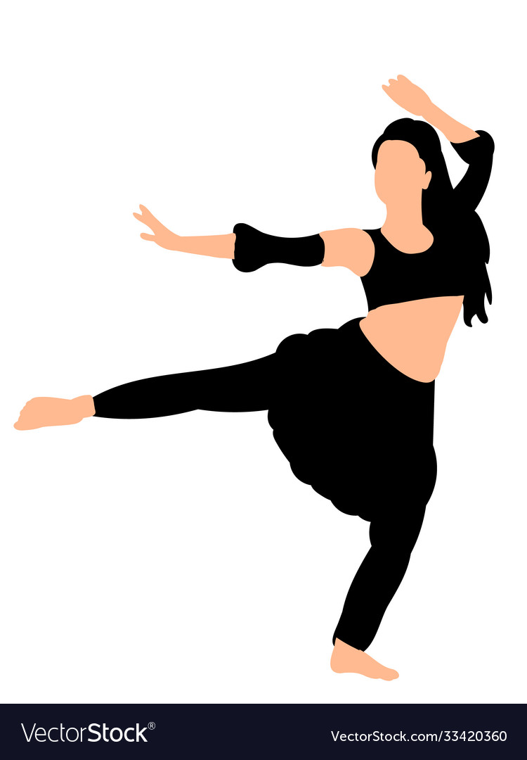 Silhouette a girl dancing dance Royalty Free Vector Image