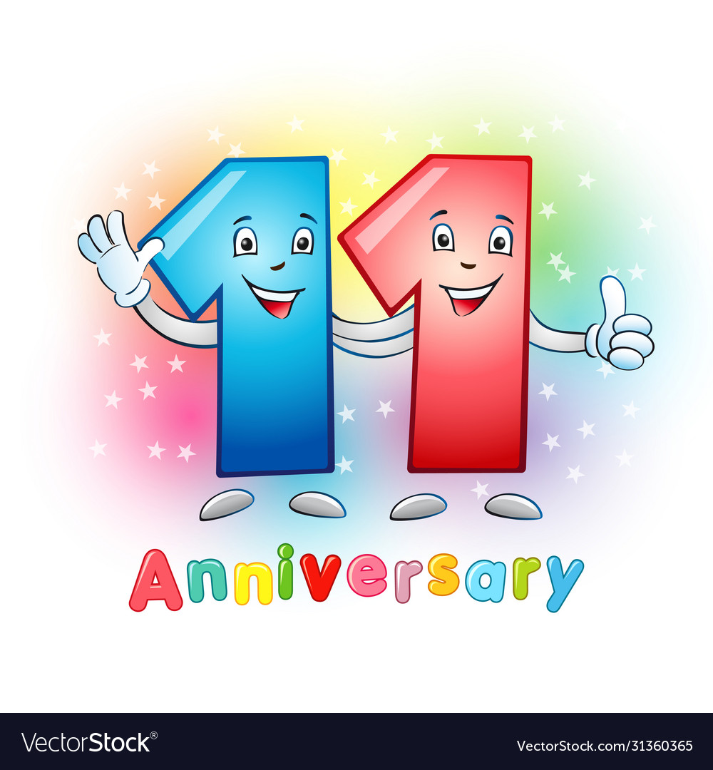 11 anniversary funny digits Royalty Free Vector Image 11 anniversary funny digits Royalty Free Vector Image