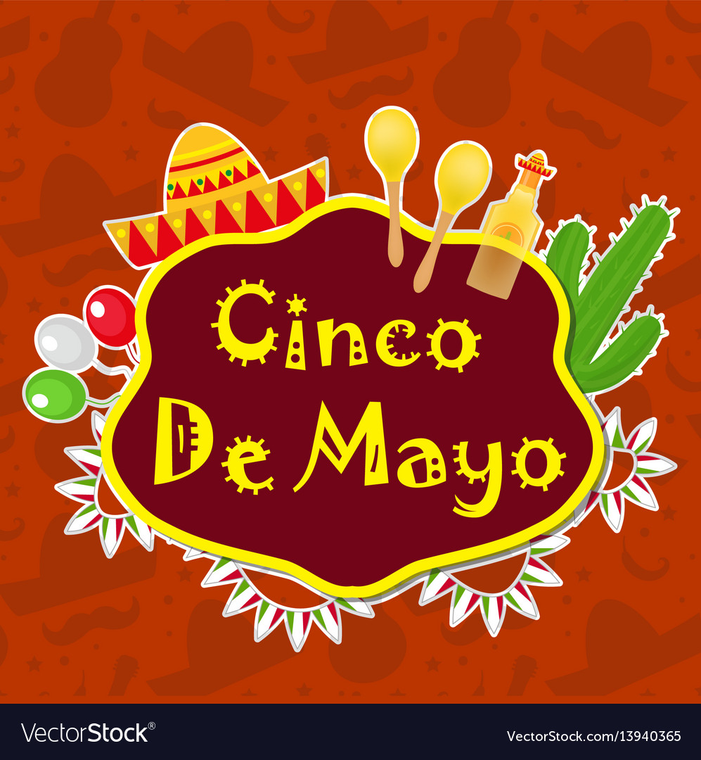 Cinco de mayo greeting card template for flyer Vector Image