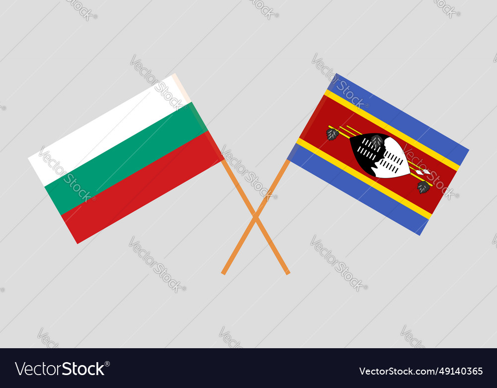 Crossed flags of bulgaria and eswatini official Vector Image