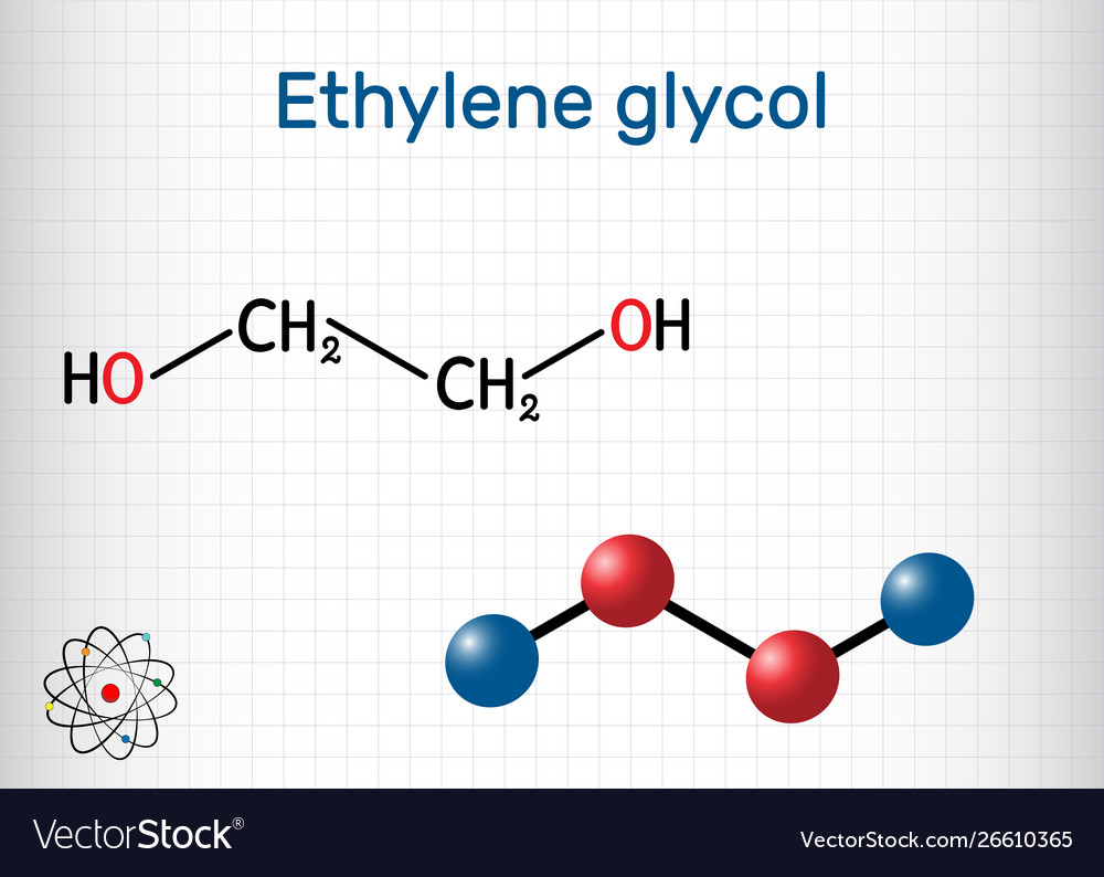 Ethylene glycol diol molecule it is used Vector Image