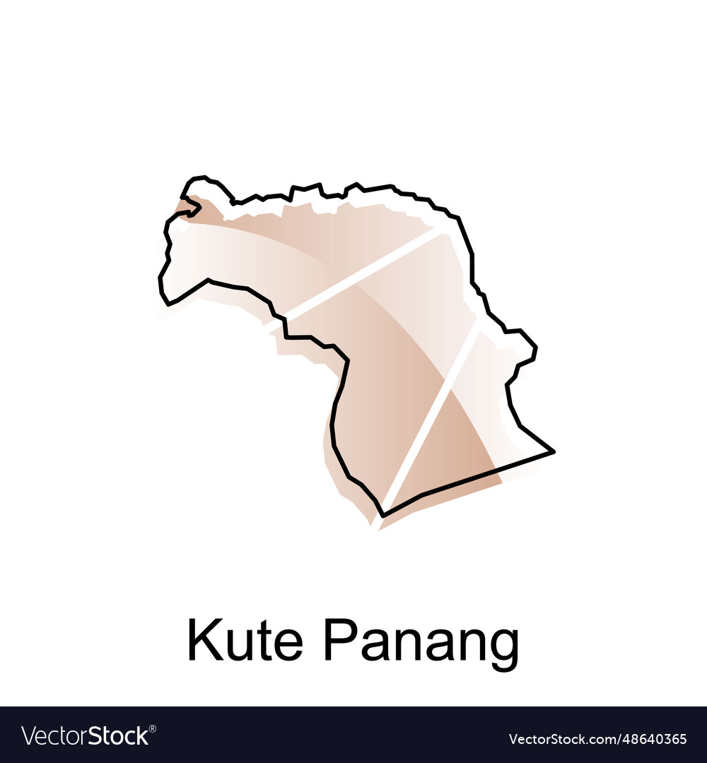 Map of kute panang city modern outline logo Vector Image