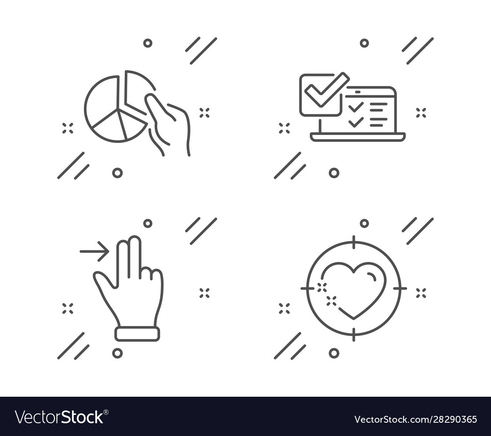 Online Survey Touchscreen Gesture And Pie Chart Vector Image