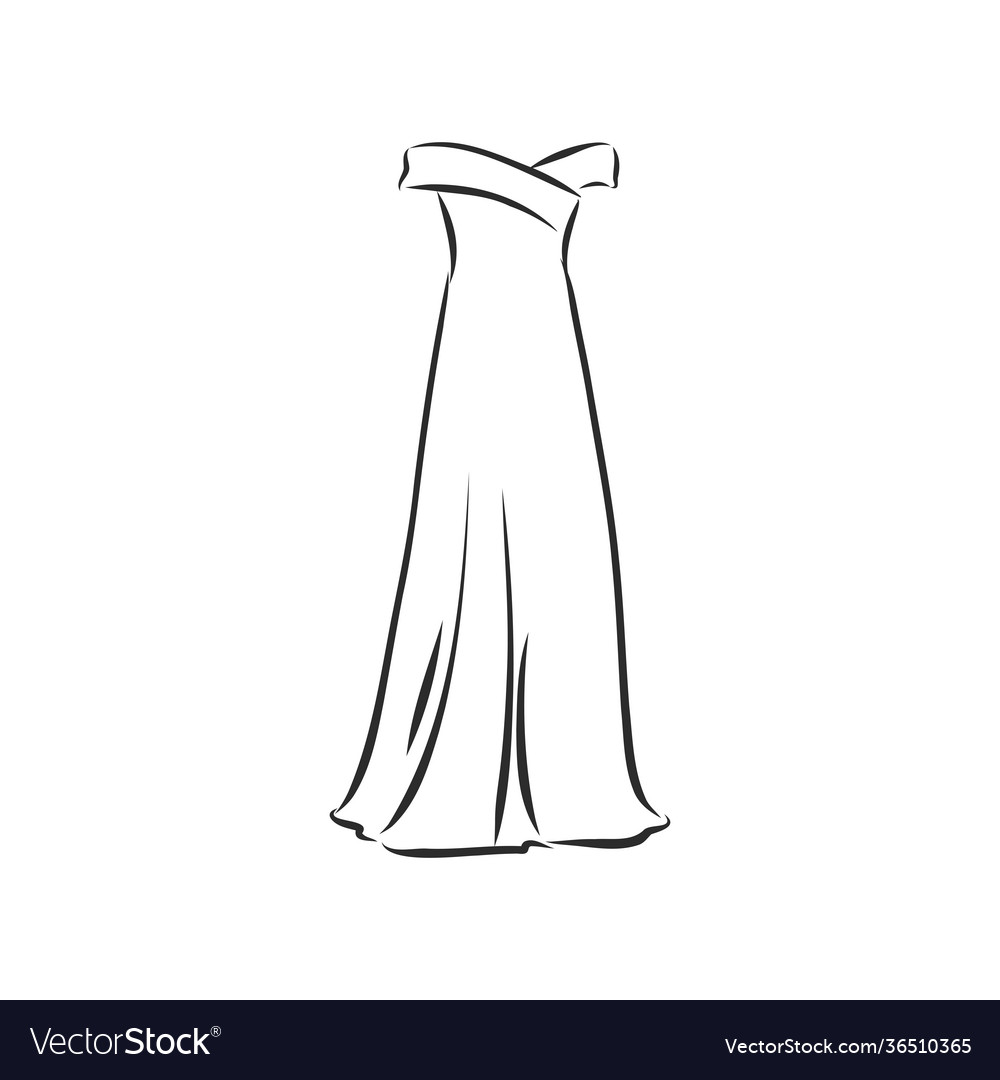 Womens dresses hand drawn black outline drawing Vector Image