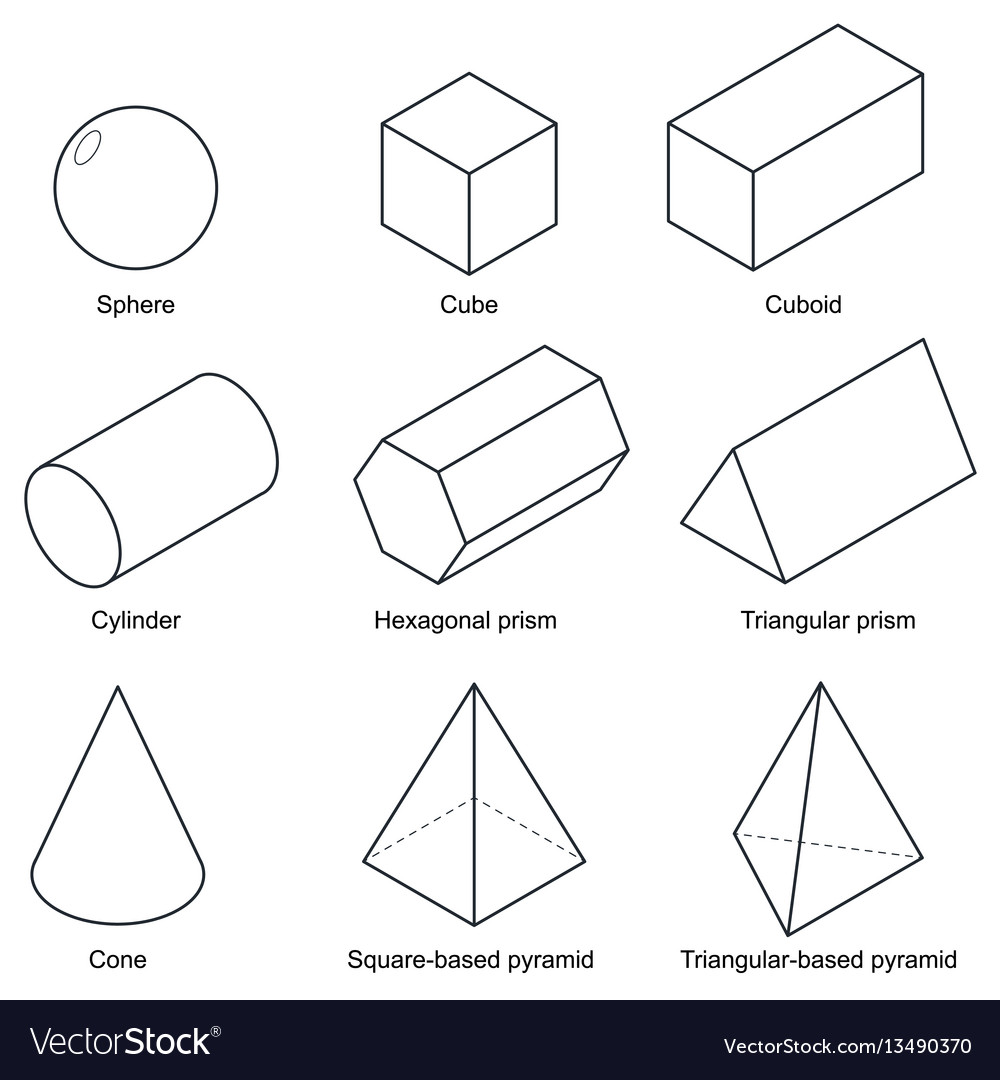 Download 3d shape set isolated on background Royalty Free Vector