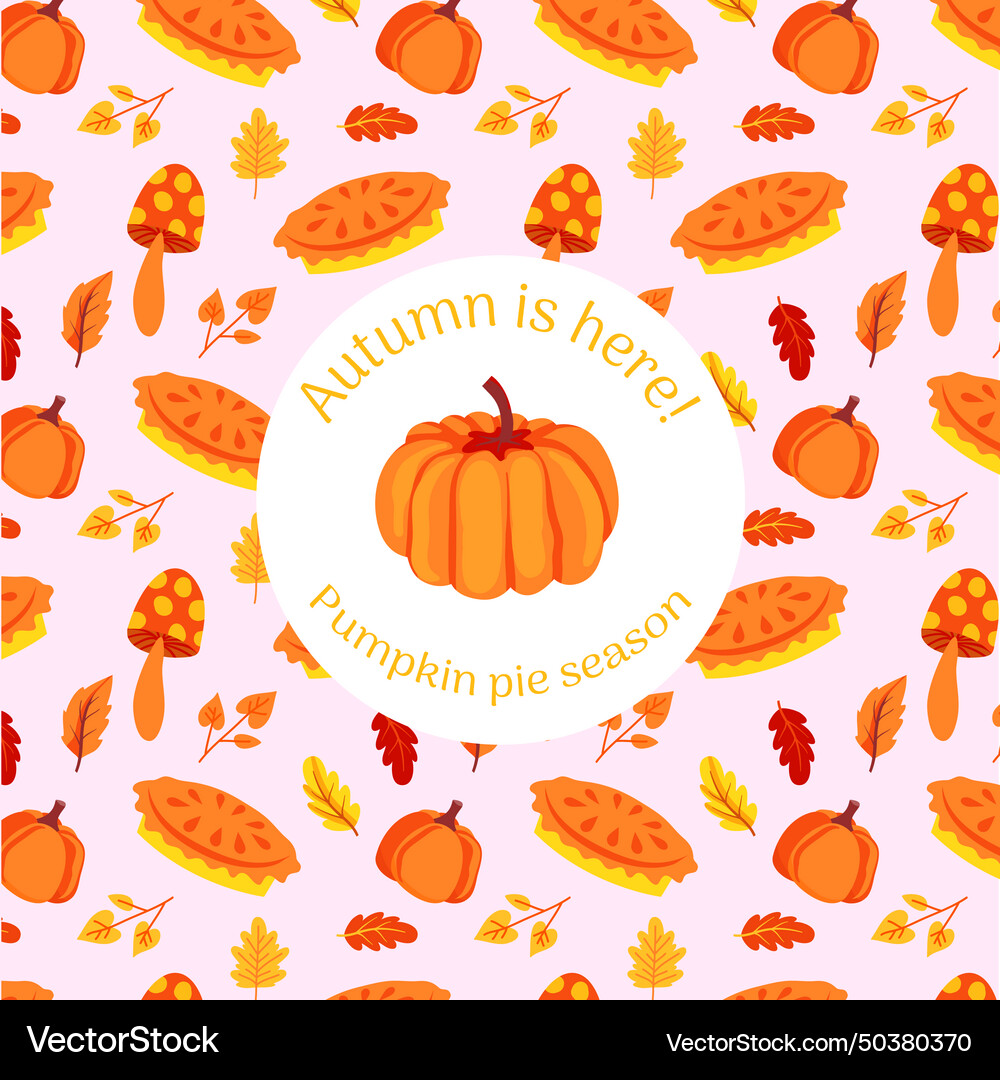 Autumn Background Vector Pattern Autumn background with pattern Royalty Free Vector Image