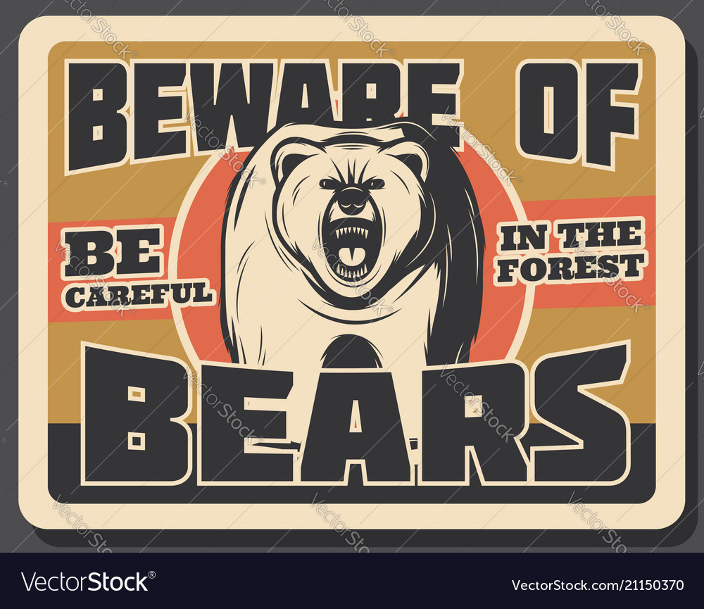 Bear Animal Vintage Banner Of Hunting Sport Design