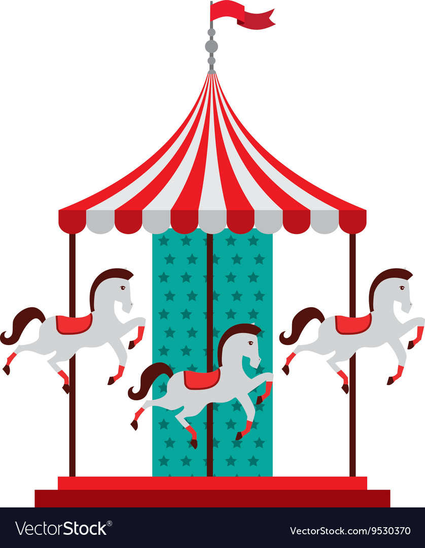 Carousel Horses Isolated Icon Design Royalty Free Vector