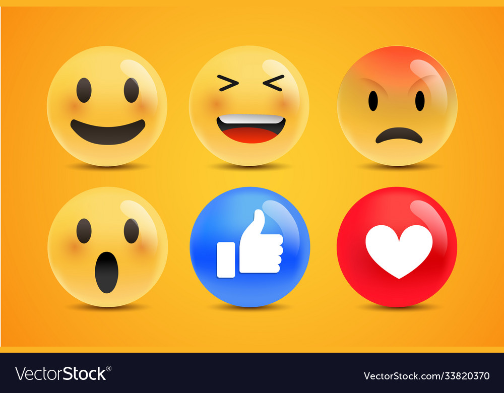 Emoji icon design with smile angry happy