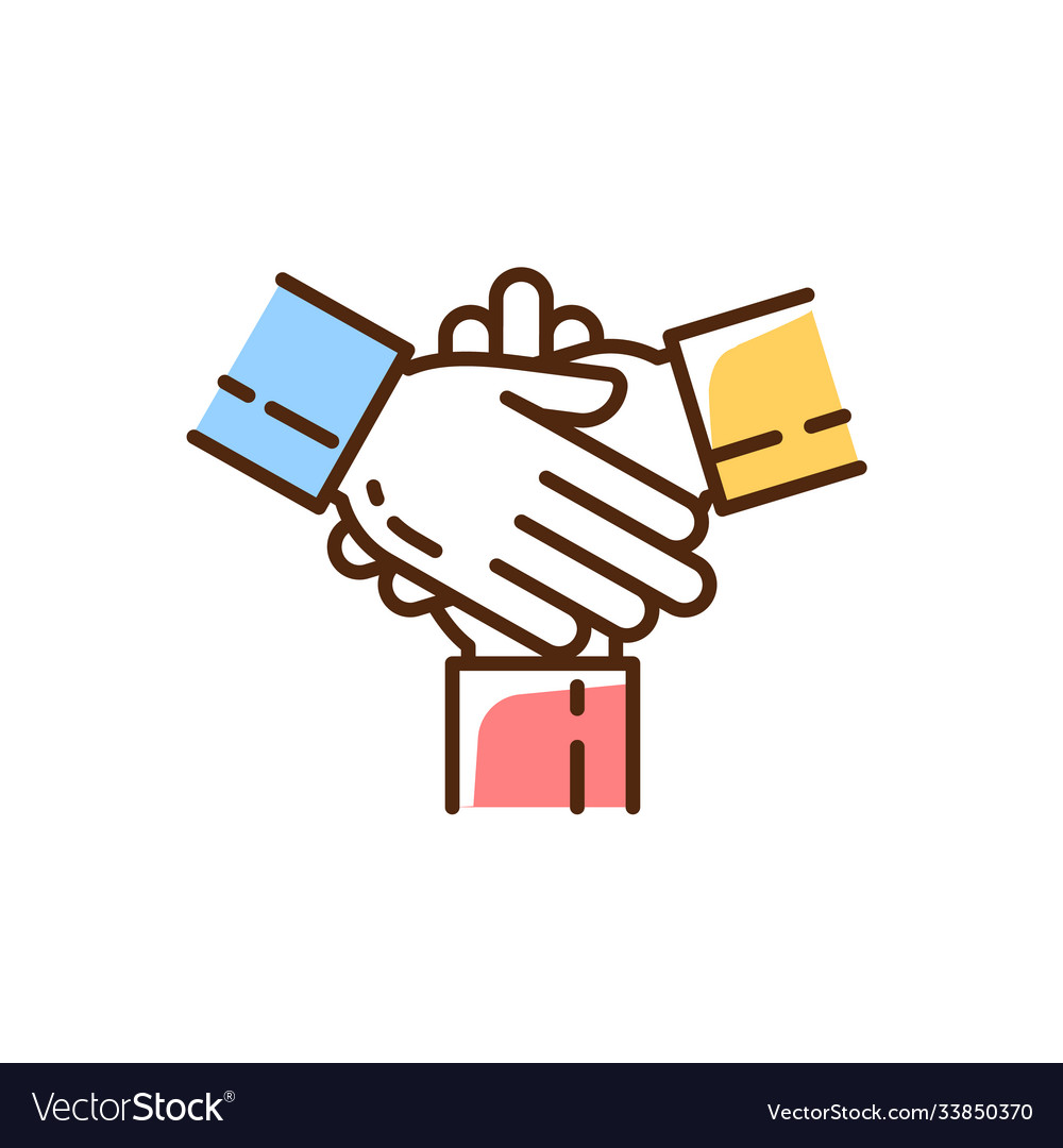 Friendly Cooperation Rgb Color Icon Royalty Free Vector