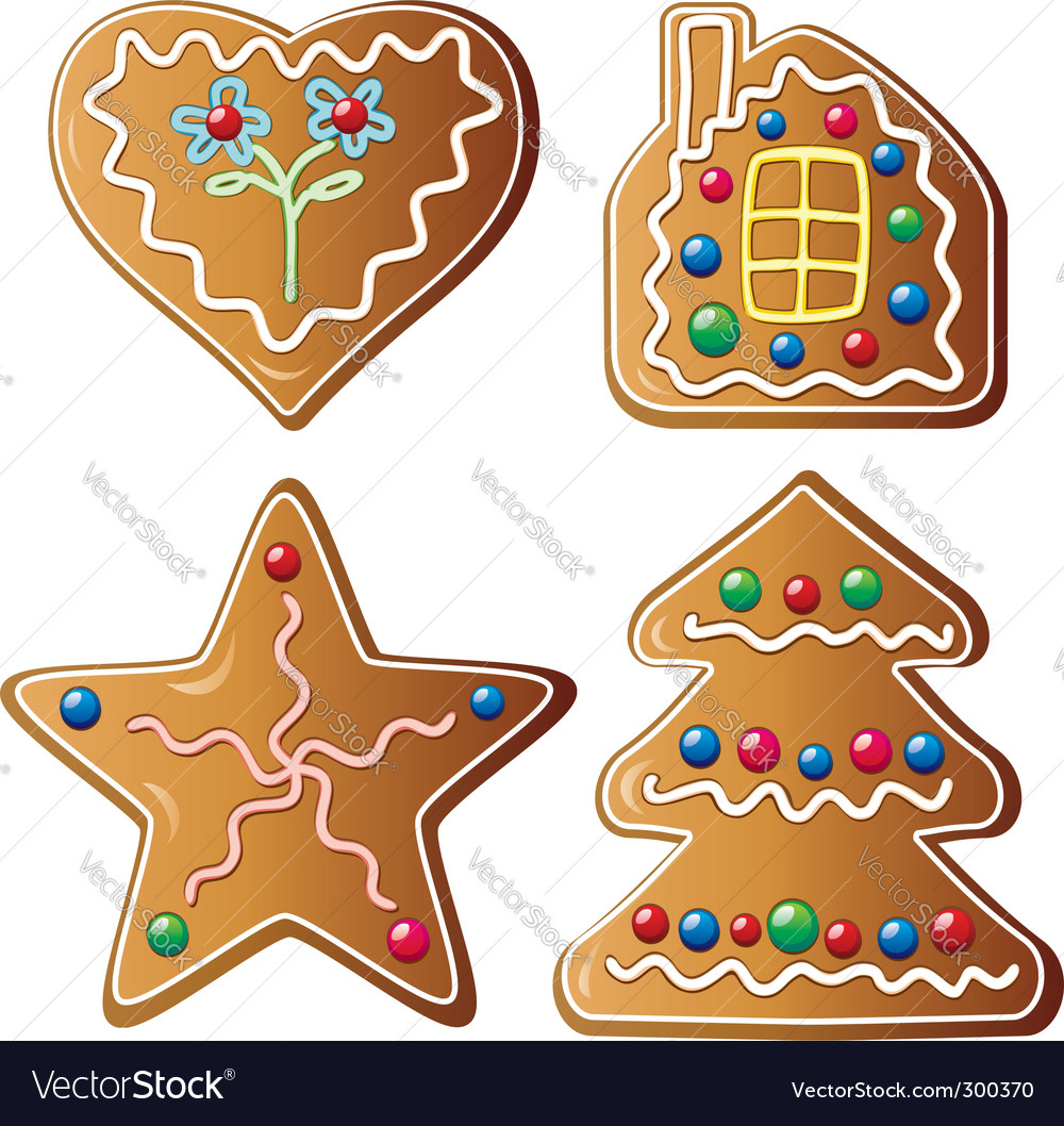 Gingerbread cookies Royalty Free Vector Image - VectorStock