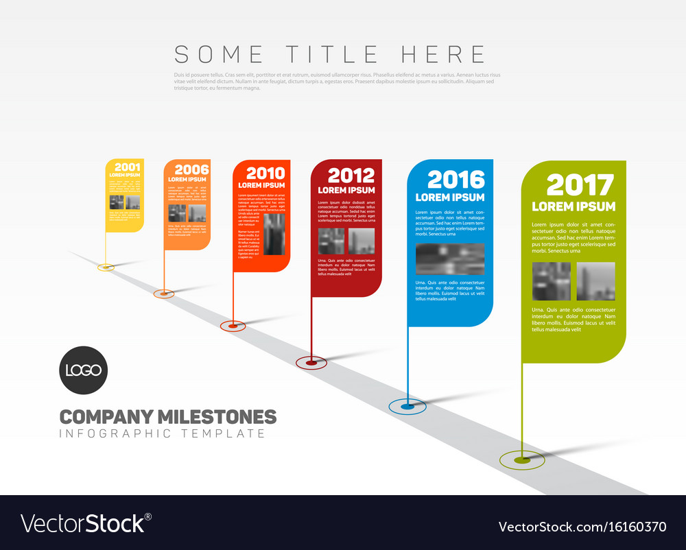 Infographic company milestones timeline template Vector Image