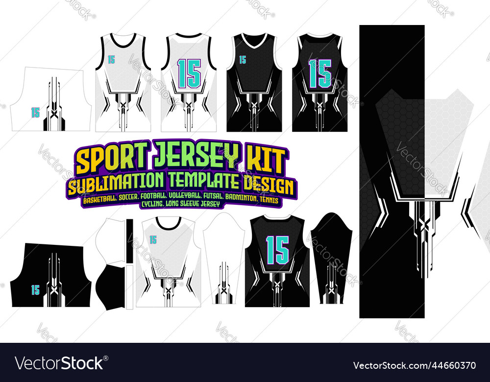 Techno sport wear jersey design pattern template Vector Image