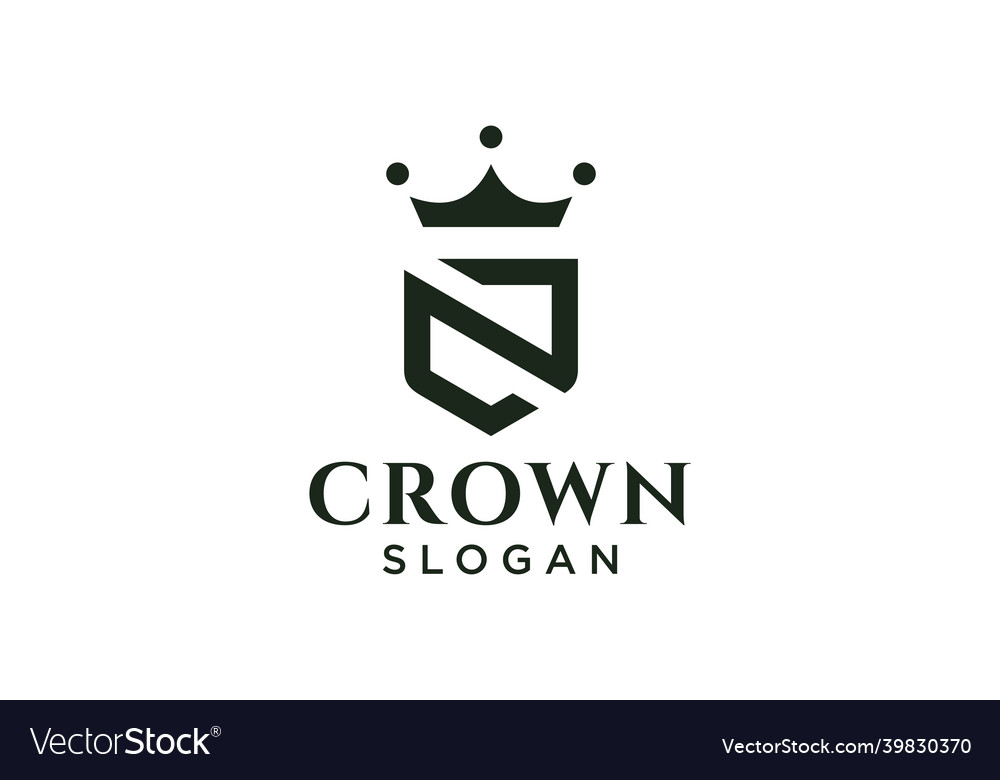 Vintage crown logo and letter z symbol modern Vector Image