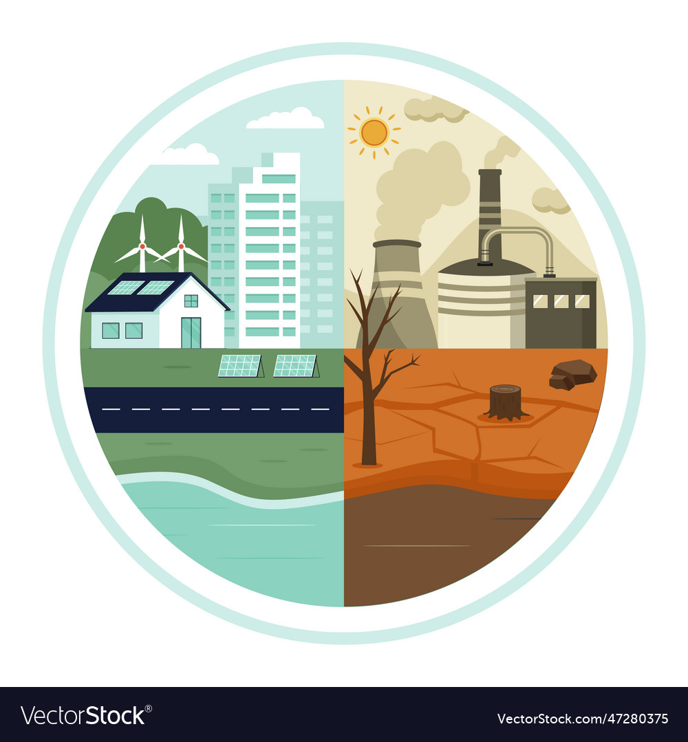 Concept of climate change Royalty Free Vector Image