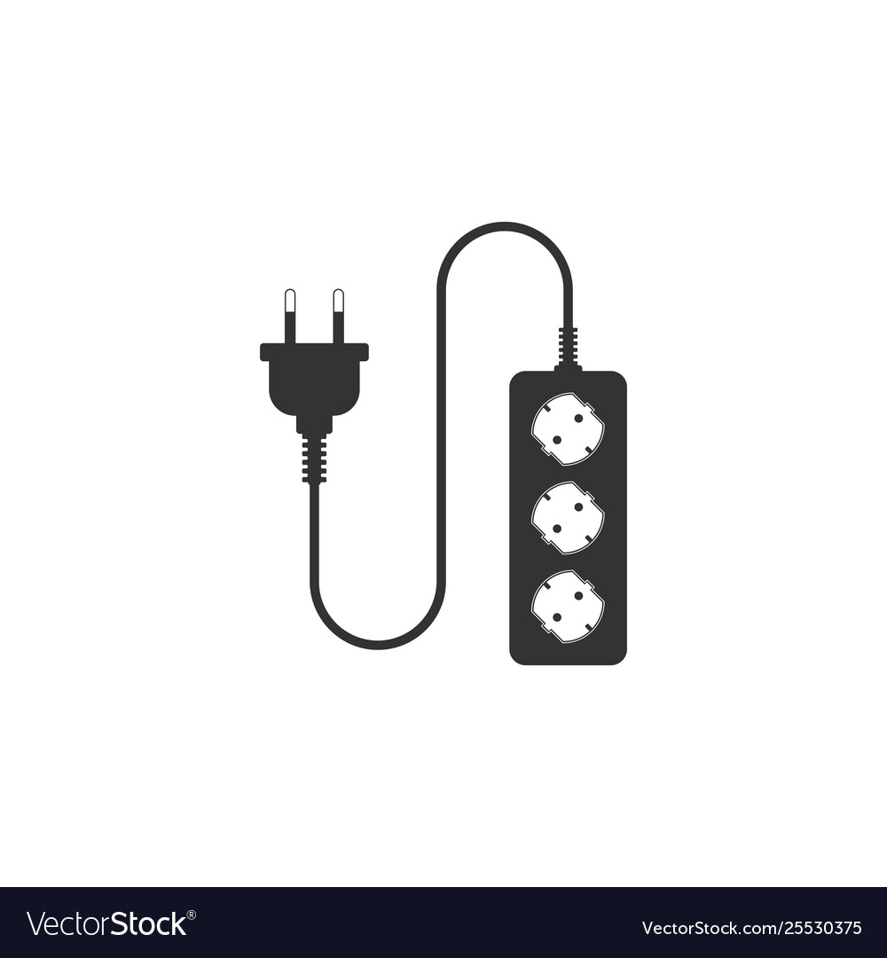 Electric extension cord icon isolated power plug Vector Image