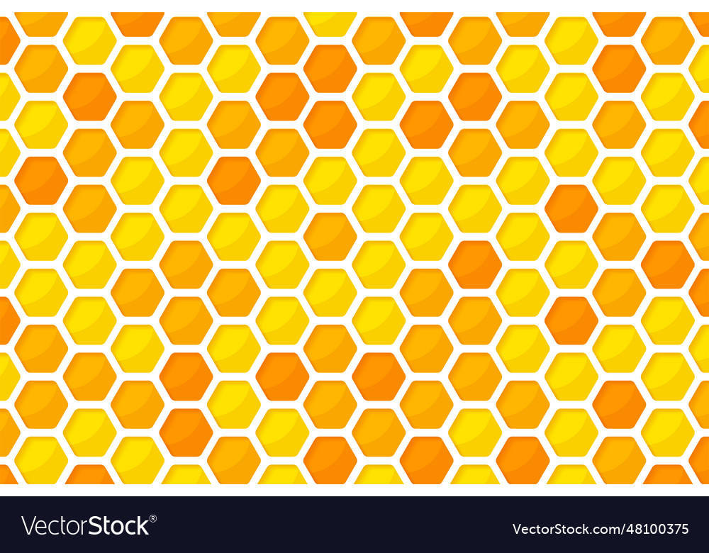 Hexagonal golden yellow honeycomb pattern paper