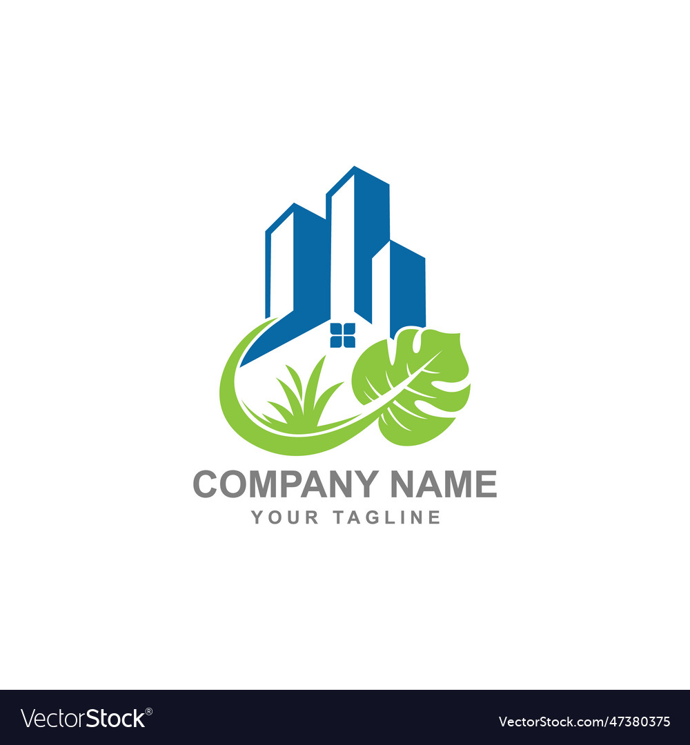 Nature town logo template design emblem Royalty Free Vector