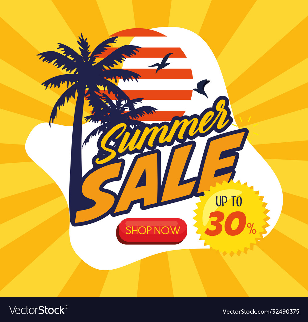 Summer sale banner season discount poster Vector Image