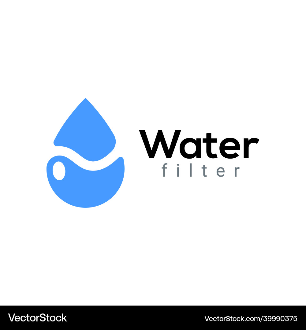 Water purification logo drip droplet filter icon Vector Image