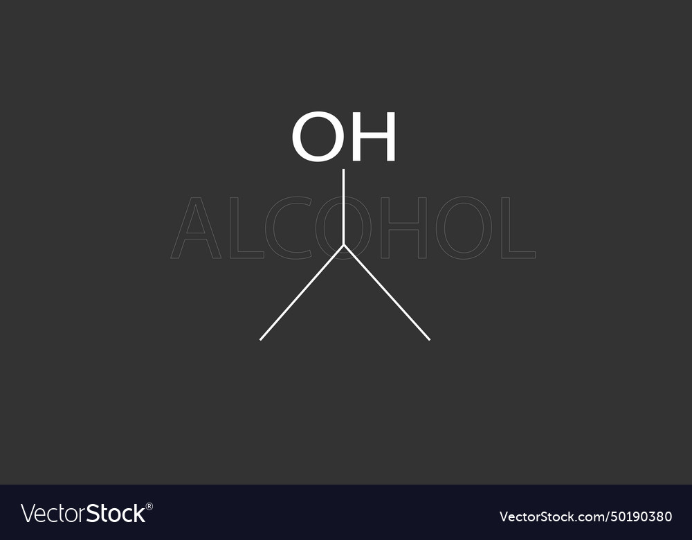 Alcohol molecular skeletal chemical formula Vector Image