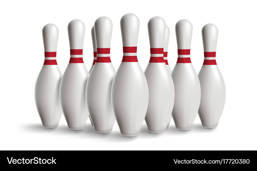 Bowling pin isolated on white with gradient Vector Image